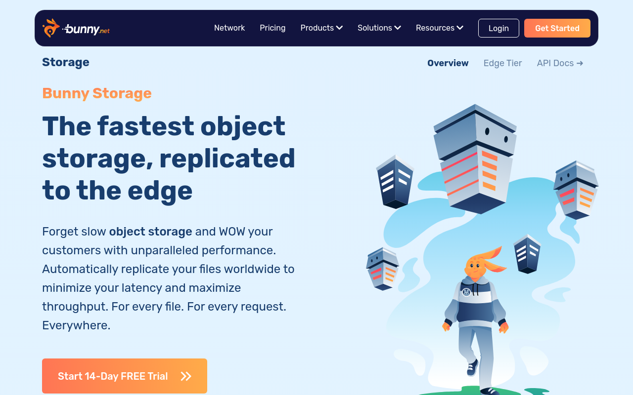 Bunny Storage homepage screenshot